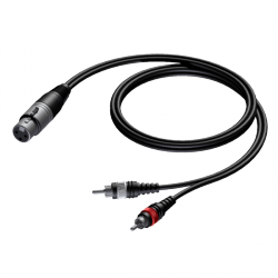 Procab CAB704/3 XLR female to 2 x RCA/Cinch male 3 meter