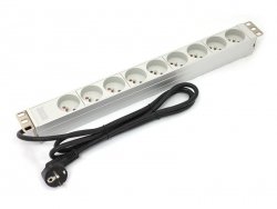 Digitus Listwa zasilająca PDU 19 cali RACK 9xTyp E, 1.8m 1xSchuko, 16A, aluminiowa