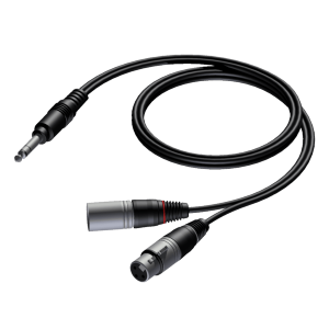 Procab CAB709/3 6.3 mm Jack male stereo - XLR male & XLR female 3 meter