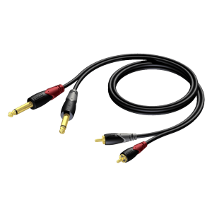 PROCAB CLA631/3 2 x RCA/Cinch male - 2 x 6.3 mm Jack male mono 3 meter