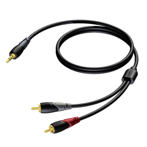 PROCAB CLA711/1.5 3.5 mm Jack male stereo - 2 x RCA/Cinch male 1,5 meter