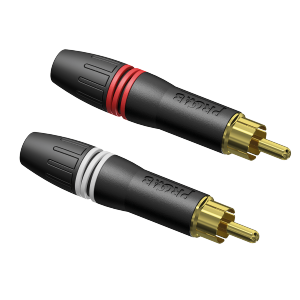 PROCAB PCR2M/BG Cable  konektor - professional RCA/Cinch male - gold contacts - pair Black shel