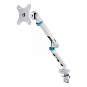 Ramię biurkowe pojedyncze DIGITUS z zaciskiem i sprężyną mechaniczną, 1x LCD max. 35 10kg, VESA: 75x75, 100x100, Białe