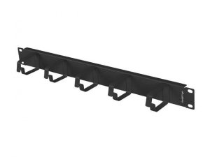 Organizer kabli Lanberg AK-1701-B 19 cali 1U z 5 metalowymi uchwytami typ B czarny