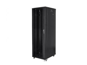 Szafa instalacyjna Rack stojąca 19 42U 800x800 Drzwi Szklane czarna Lanberg (flat pack) - PO TEST
