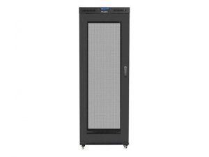 Szafa instalacyjna Rack stojąca 19 cali 27U 800x1000 Drzwi Perforowane czarna Lanberg (flat pack) LCD