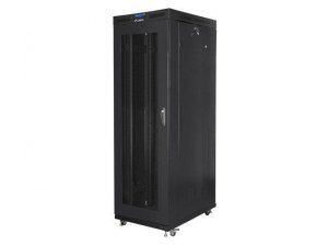 Szafa instalacyjna Rack stojąca 19 cali 27U 800x1200 Drzwi Perforowane czarna Lanberg (flat pack) LCD