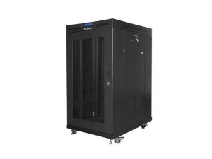 Szafa instalacyjna Rack stojąca 19 cali 22U 800x1000 czarna drzwi Perforowane LCD Lanberg (flat pack) V2