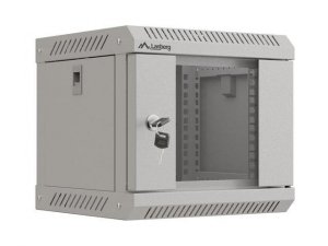 Szafa instacyjna Rack Lanberg Wisząca 10 cali 4U 300x300 Drzwi Przeszkolone (flat pack) Szara