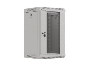 Szafa instalacyjna Rack Lanberg Wisząca 10 cali 9U 300x300 Drzwi Przeszklone (flat pack) Szara