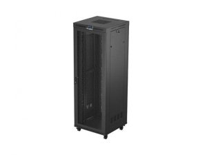 Szafa instalacyjna Rack Lanberg stojąca 19 cali 47U 800x800 czarna drzwi perforomowane LCD (flat pack)
