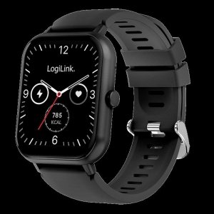 Smartwatch LogiLink SW0001B ekran dotykowy LCD 1,83, BT 5.2, IP68, czarny