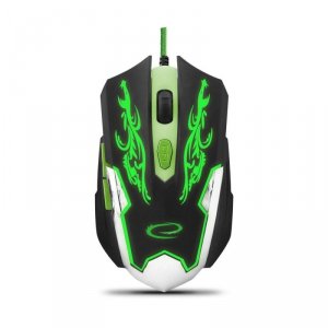 Mysz przewodowa Esperanza MX405 Cyborg optyczna Gaming 6D USB czarno-zielona