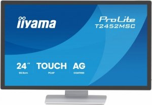 IIYAMA Monitor komputerowy  24 cale T2452MSC-W1AG FHD,10PKT, POJ, IPS, HDMI, DP, 400cd, biały