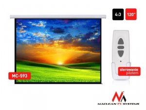 Maclean Ekran projekcyjny elektryczny MC-593 120 cali 240x180  4:3 ściana lub sufit