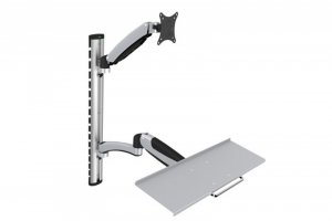 Digitus Ramię naścienne pojedyncze, 1xLCD + klawiatura, max. 27 cali, max. 8kg, uchylno-obrotowe 360° (PIVOT)