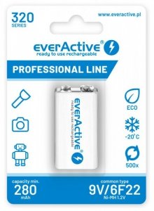 everActive Akumulator 6F22/9V Ni-MH 320 mAh 1 szt. ready to use
