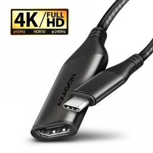 AXAGON Adapter RVC-HI2M  USB-C -> HDMI 2.0 4K/60Hz Aluminum, 25cm kabel