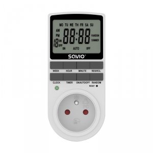 Savio Programator czasowy z ekranem LCD, 16A, 3680W, AE-03