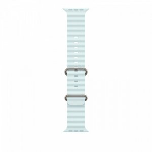 Apple Pasek Ocean w kolorze mroźnego błękitu do koperty 49 mm - elementy z tytanu w kolorze naturalnym