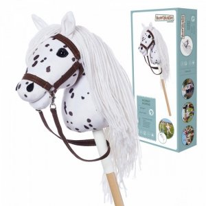 Tootiny Koń na kiju Hobby Horse HOPPIHORSE A4 Leopard - biały, maść tarantowata