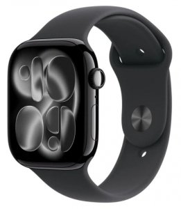 Apple Watch Series 11 GPS + Cellular, koperta 42 mm z tytanu w kolorze naturalnym, pasek sportowy w kolorze górskiej szarości - rozmiar M/L