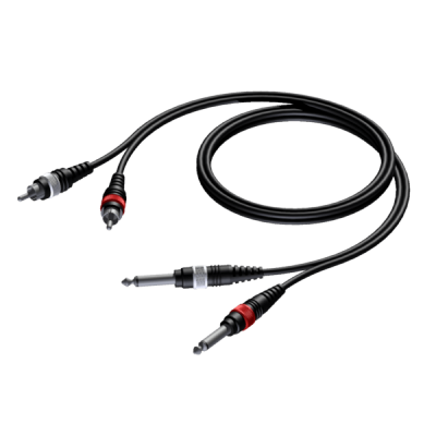 Procab CAB631/1.5 2 x RCA/Cinch male - 2 x 6.3 mm Jack male mono 1,5 meter
