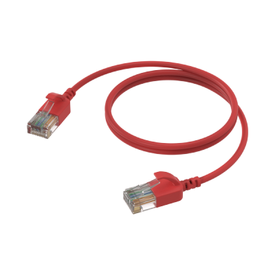 PROCAB CSD560R/1 Kabel sieciowy Slimline - CAT6A RJ45 - RJ45 U/UTP Wersja czerwona - 1 m