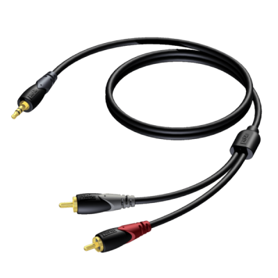 PROCAB CLA711/1.5 3.5 mm Jack male stereo - 2 x RCA/Cinch male 1,5 meter