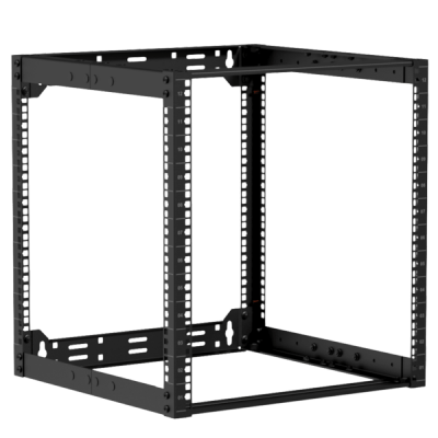 CAYMON OPR512A/B 19 cali in depth adjustable open frame rack - 12 unit - 500 ~ 700 mm Black