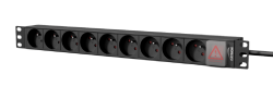 CAYMON PSR109FS/B 19 calilistwa zasilająca unit - 9 x French sockets + front switch Black version