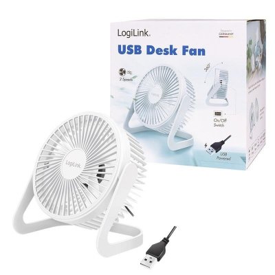Wentylator USB LogiLink UA0403 biurkowy, 15,24 cm, 40 dB, biały