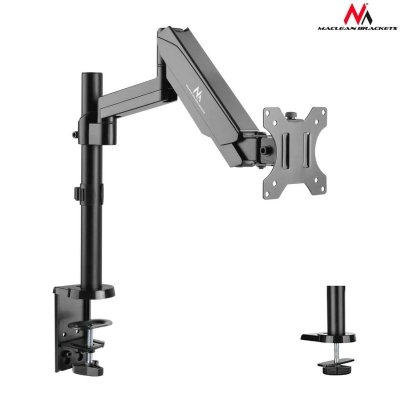 Uchwyt do monitora Maclean MC-775 17-32 cale 8kg czarny ze sprężyną gazową podwójne ramię