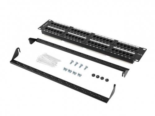 Patch panel Lanberg PPU5-2048-B 48 port 2U 19 cali kat.5e czarny