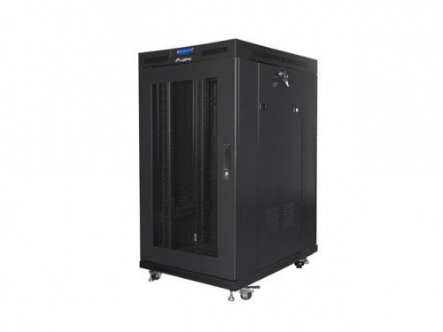Szafa instalacyjna Rack stojąca 19 cali 22U 800x1000 czarna drzwi Perforowane LCD Lanberg (flat pack) V2
