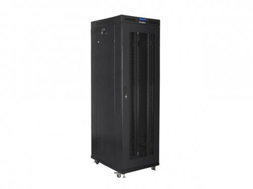 Szafa instalacyjna Rack stojąca 19" 42U 800x800 Drzwi perforowane czarna Lanberg LCD (flat pack) - PO TEST