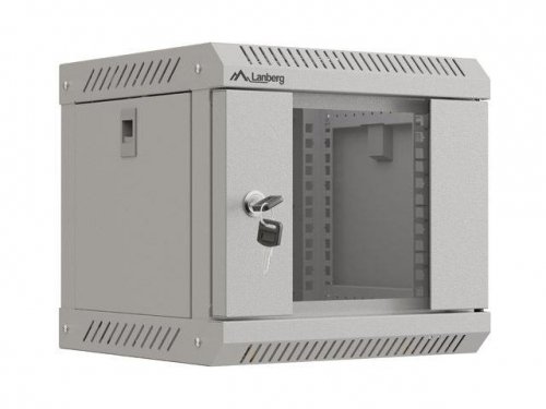 Szafa instacyjna Rack Lanberg Wisząca 10 cali 4U 300x300 Drzwi Przeszkolone (flat pack) Szara
