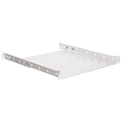 Półka 19&#039;&#039; 1U 450mm, Netrack, mocowanie 4xRACK, szara