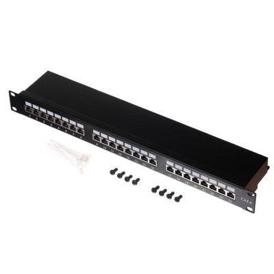 Patch panel 19&#039;&#039; Netrack 24-porty kat. 6 FTP,  z półką