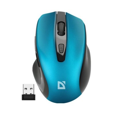 Mysz, myszka  bezprzewodowa Defender PRIME MB-053 optyczna bezklikowa silent 1600dpi niebieska - OTW OPAK