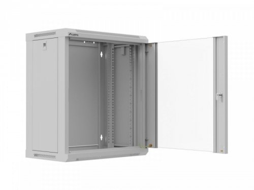 Lanberg Szafa instalacyjna rack wisząca 19 cali 12U 540x350 szara drzwi przeszklone (flat pack)