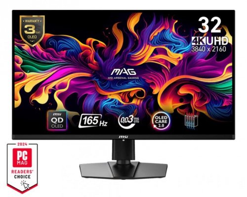 MSI Monitor komputerowy  MAG 321UP QD-OLED 31.5 cala UHD/LED/Flat/165Hz/czarny