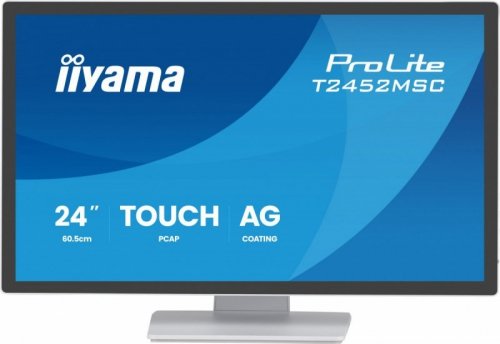 IIYAMA Monitor komputerowy  24 cale T2452MSC-W1AG FHD,10PKT, POJ, IPS, HDMI, DP, 400cd, biały
