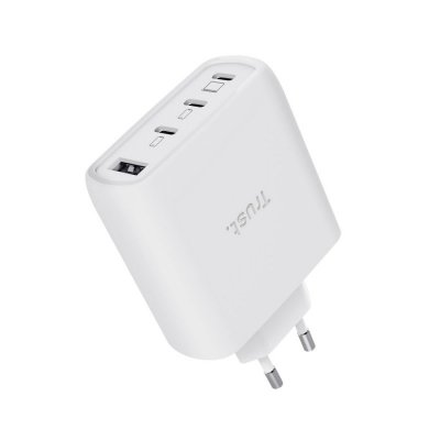 Trust Ładowarka biała MAXO GaN 65W 3xUSB-C 1xUSB-A