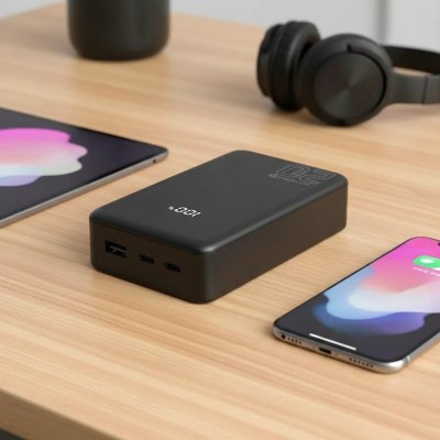 everActive Powerbank 20 000 MAH 2X USB-C 1X USB 20W QC4.0 wyświetlacz LCD