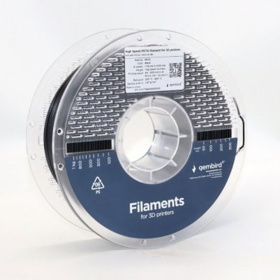 Gembird Filament PETG High Speed, 1,75 mm, 1 kg, czarny
