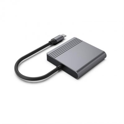 Gembird Adapter USB-C do HDMI + DP, 4K 60Hz, czarny