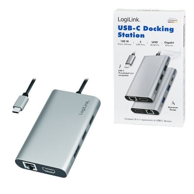 LogiLink Stacja dokująca USB3.2 ,USB-C, 8-portow, PD
