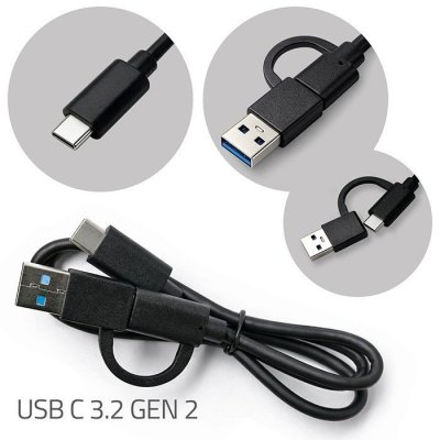 Qoltec Stacja dokujšca dysków SSD M.2 NVMe | PCIe | USB-C | 20Gb/s |    DUAL 2x8TB | klonowanie offline