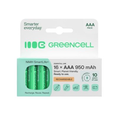Green Cell Akumulatorki paluszki 16xAAA HR03 950mAh